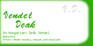 vendel deak business card